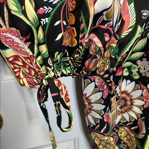 SHEIN Floral Print Pants - Multicolor Jogger Ties NWOT - Picture 3 of 8